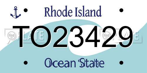 TO23429 Rhode Island License Plate