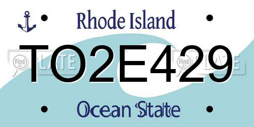 TO2E429 Rhode Island License Plate