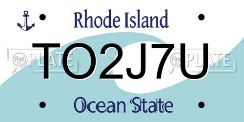 TO2J7U Rhode Island License Plate