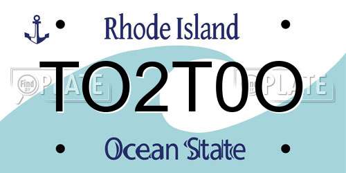 TO2T0O Rhode Island License Plate