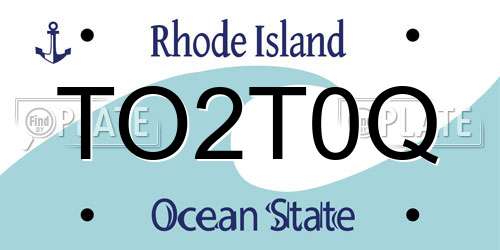 TO2T0Q Rhode Island License Plate