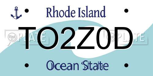 TO2Z0D Rhode Island License Plate