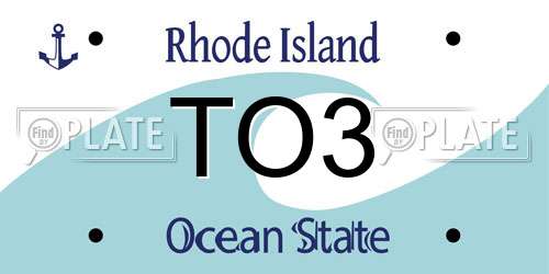 TO3 Rhode Island License Plate