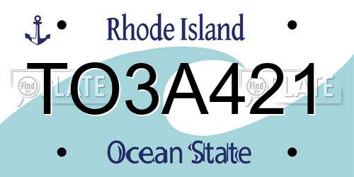TO3A421 Rhode Island License Plate