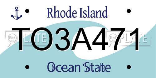 TO3A471 Rhode Island License Plate