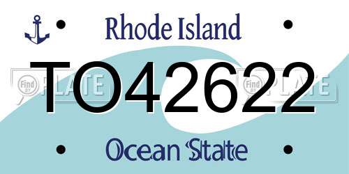 TO42622 Rhode Island License Plate