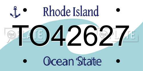 TO42627 Rhode Island License Plate