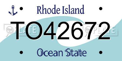 TO42672 Rhode Island License Plate