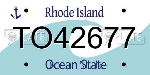 TO42677 Rhode Island License Plate