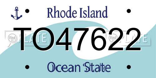 TO47622 Rhode Island License Plate
