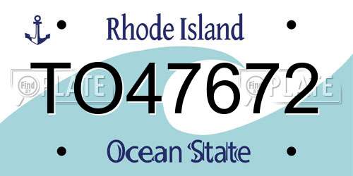 TO47672 Rhode Island License Plate