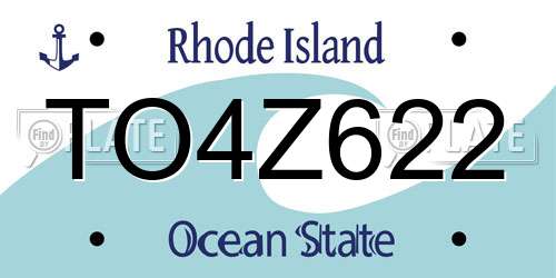 TO4Z622 Rhode Island License Plate