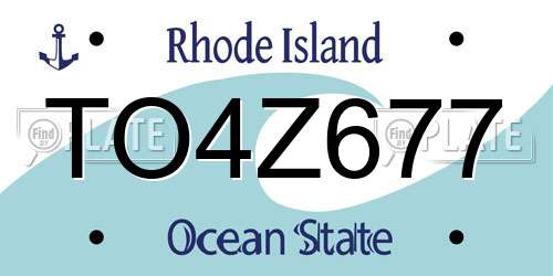 TO4Z677 Rhode Island License Plate