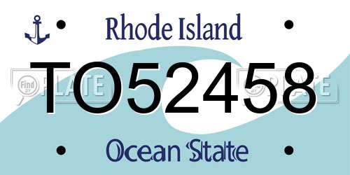 TO52458 Rhode Island License Plate