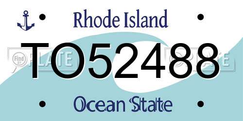 TO52488 Rhode Island License Plate