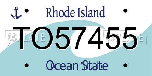 TO57455 Rhode Island License Plate