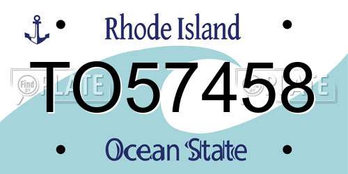 TO57458 Rhode Island License Plate