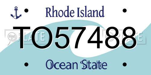 TO57488 Rhode Island License Plate