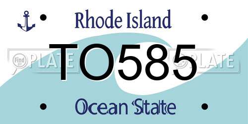 TO585 Rhode Island License Plate
