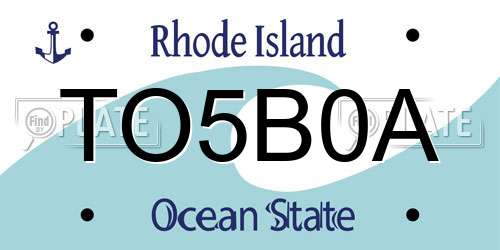 TO5B0A Rhode Island License Plate