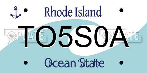TO5S0A Rhode Island License Plate