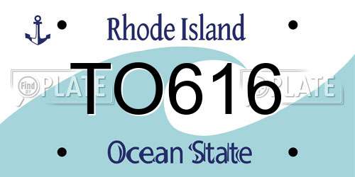 TO616 Rhode Island License Plate