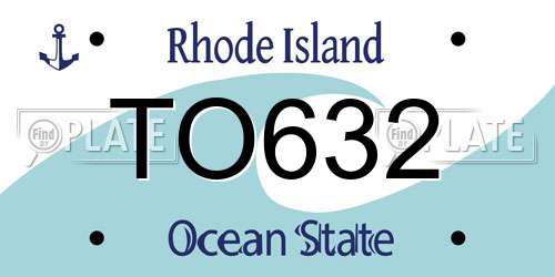 TO632 Rhode Island License Plate