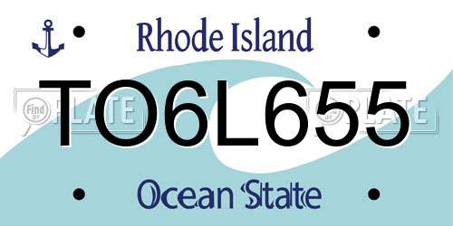 TO6L655 Rhode Island License Plate