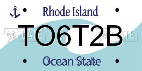 TO6T2B Rhode Island License Plate