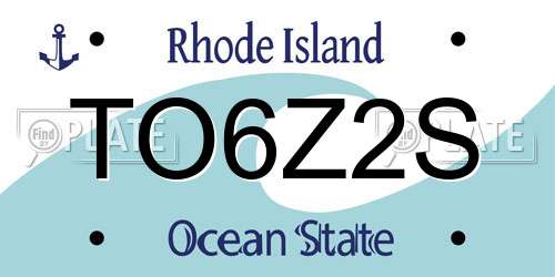 TO6Z2S Rhode Island License Plate