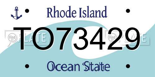 TO73429 Rhode Island License Plate