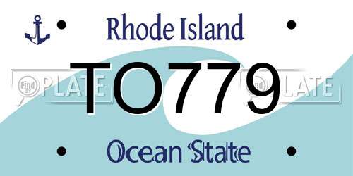 TO779 Rhode Island License Plate