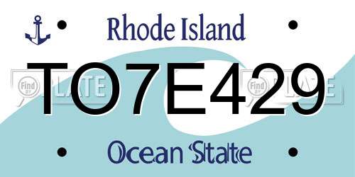 TO7E429 Rhode Island License Plate