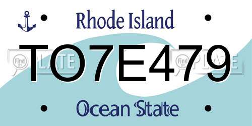 TO7E479 Rhode Island License Plate