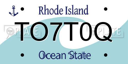 TO7T0Q Rhode Island License Plate