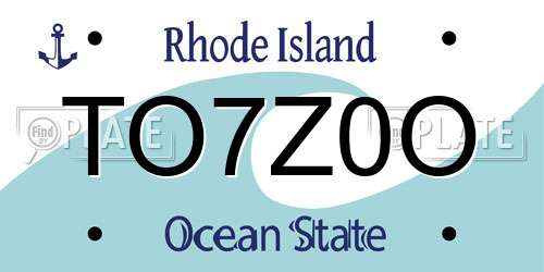 TO7Z0O Rhode Island License Plate