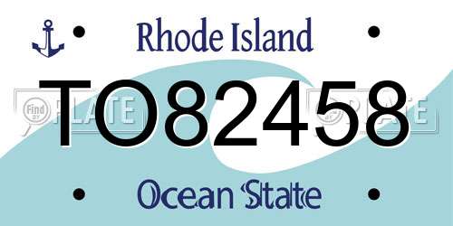 TO82458 Rhode Island License Plate