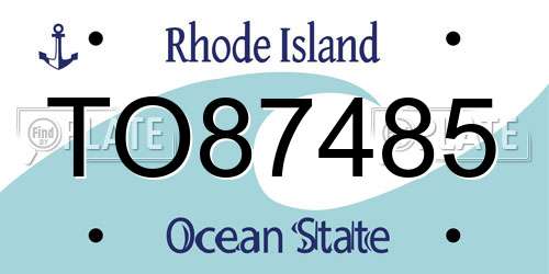 TO87485 Rhode Island License Plate