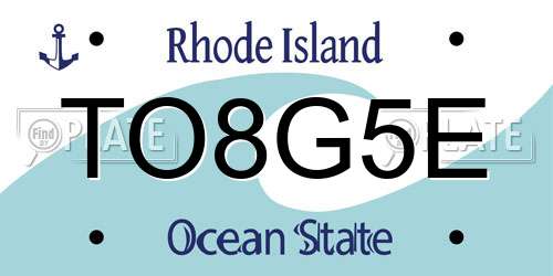 TO8G5E Rhode Island License Plate