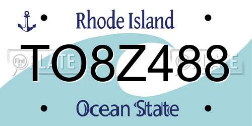TO8Z488 Rhode Island License Plate