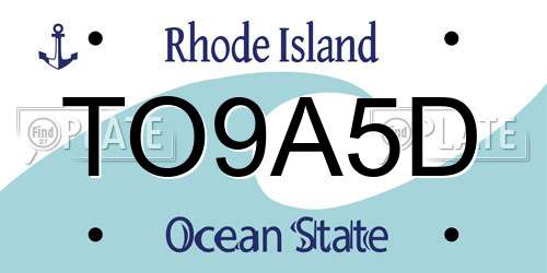 TO9A5D Rhode Island License Plate