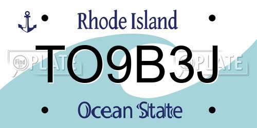 TO9B3J Rhode Island License Plate