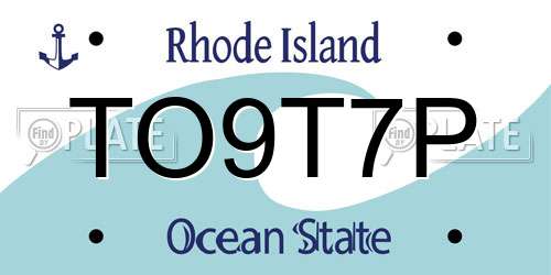 TO9T7P Rhode Island License Plate