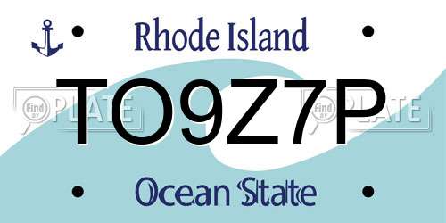 TO9Z7P Rhode Island License Plate