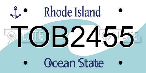TOB2455 Rhode Island License Plate