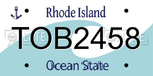 TOB2458 Rhode Island License Plate
