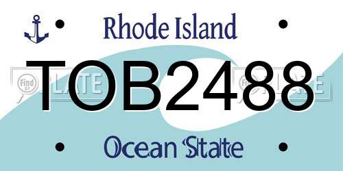 TOB2488 Rhode Island License Plate