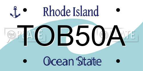 TOB50A Rhode Island License Plate