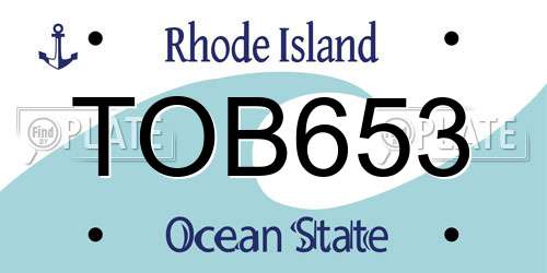 TOB653 Rhode Island License Plate