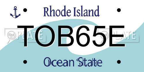 TOB65E Rhode Island License Plate